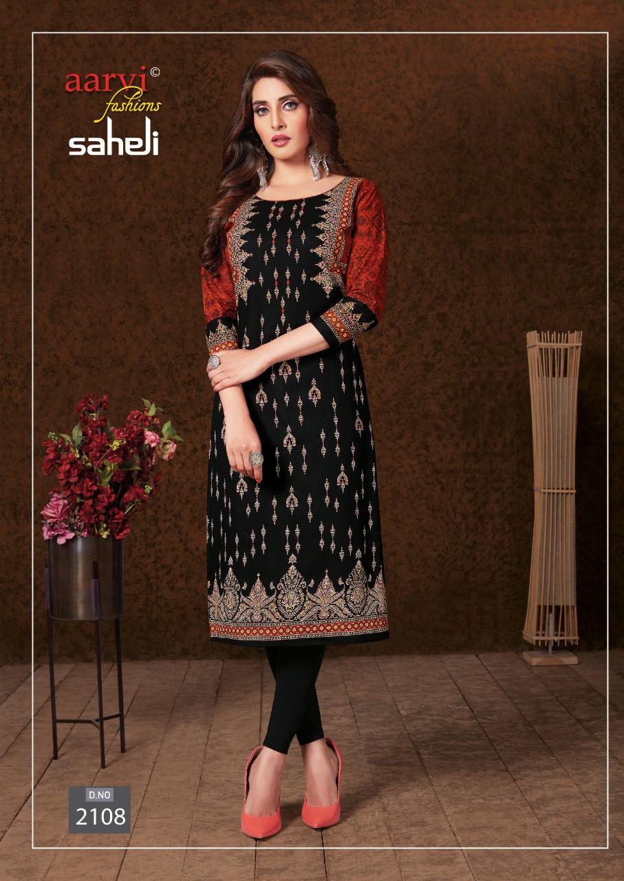 Aarvi Saheli 11 Latest Fancy Designer Cotton Printed Kurti Material